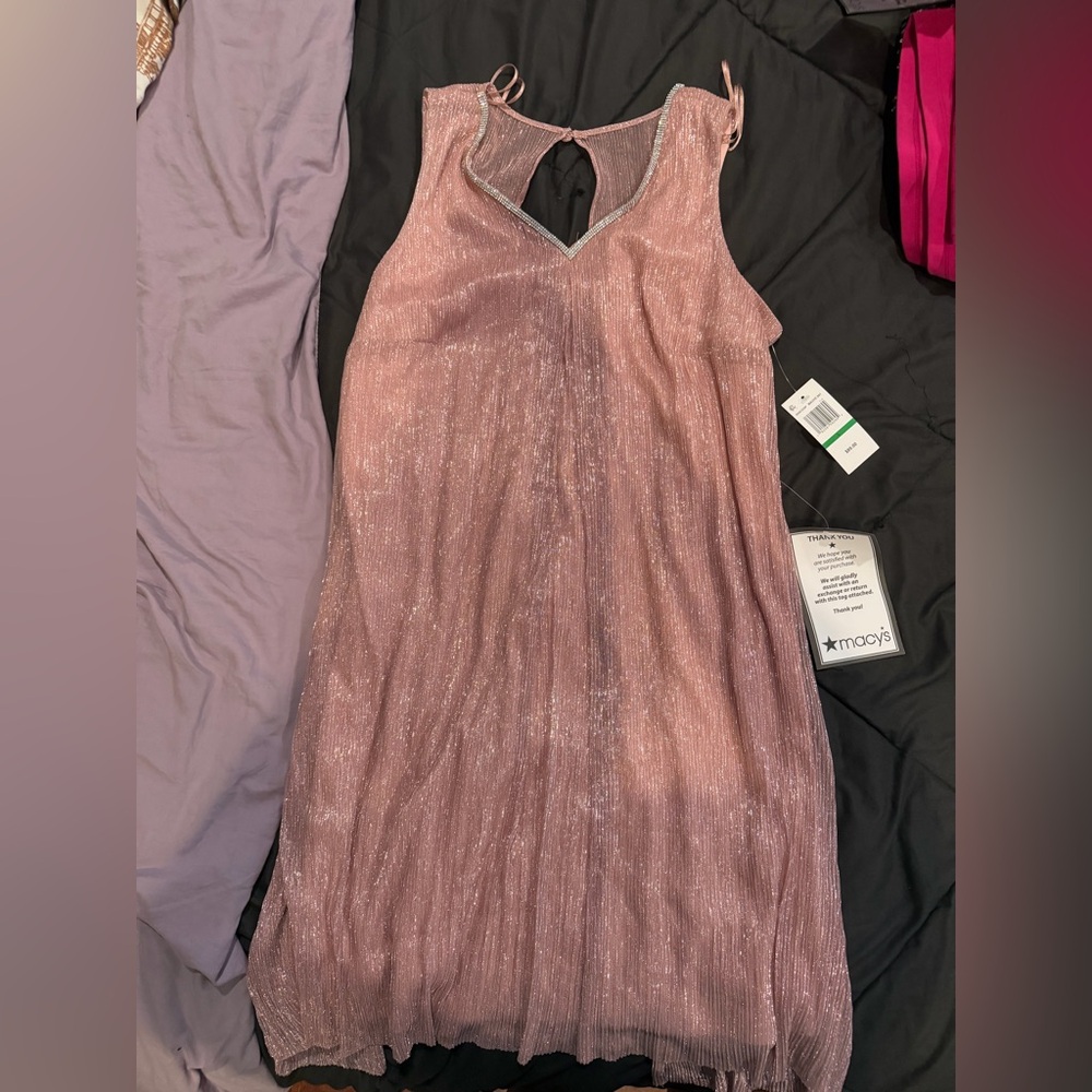 MSK Sleeveless Shimmery Pink Party Dress